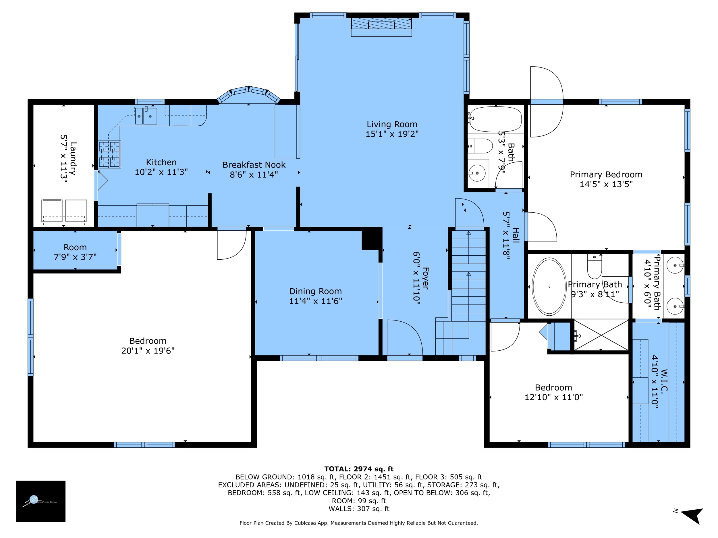 2D floor plan with room measurements